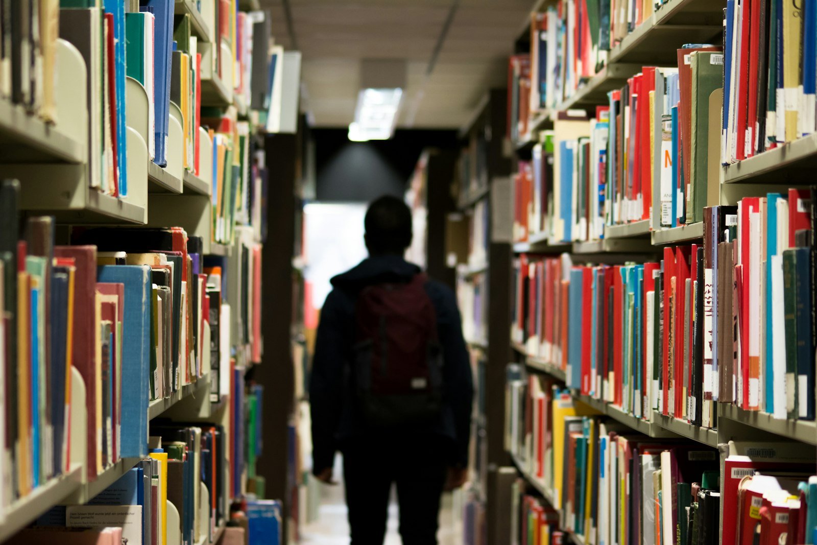 A student in the library