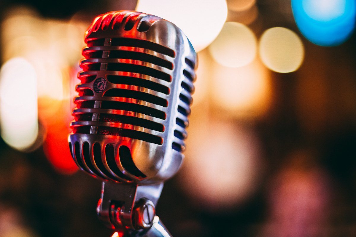 A stage microphone